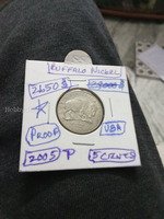 2005 P Proof Buffalo Nickel 5 Cents Coin USA
