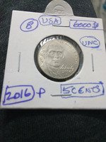 2016 P USA 15 Cents Jefferson Nickel Coin UNC