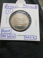 2002 South Korea 100 Won Proof Coin