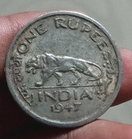 1947 India One Rupee Coin - King George VI
