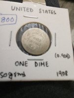 1908 United States One Dime Silver Coin