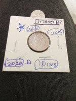 2020 D USA One Dime Coin in Very Nice Condition