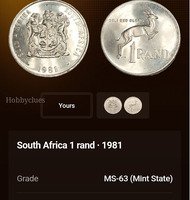 1981 South Africa 1 Rand Coin - MS-63 Mint State