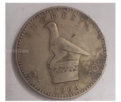 1964 Rhodesia 2 Shillings Coin with Queen Elizabeth II and Bird Design - Image 2