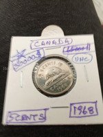 1968 Canada 5 Cents Coin - UNC Condition