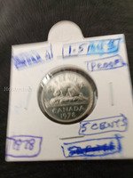 1978 Canadian 5 Cents Proof Coin