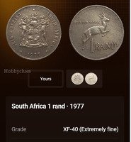 South Africa 1 Rand Coin 1977 - XF-40 Extremely Fine