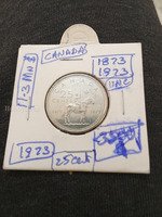 1973 Canada 25 Cents Silver Coin - UNC Condition