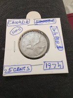 1974 Canada 25 Cents Coin UNC