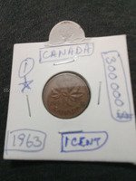 1963 Canada 1 Cent Coin