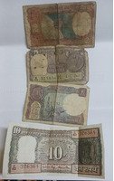 Set of Vintage Indian Rupee Banknotes - 1, 2, and 10 Rupees - Image 2
