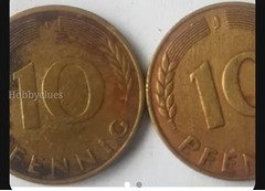 Two German 10 Pfennig Coins from 1949 and 1981