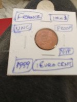 1999 France 1 Euro Cent Coin - UNC Proof
