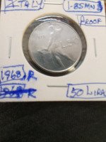 1968 Italy 50 Lira Silver Proof Coin