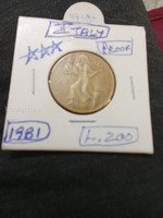1981 Italy 200 Lire Proof Coin