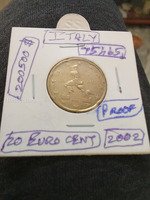 2002 Italy 20 Euro Cent Coin - Proof