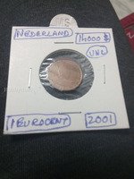 2001 Netherlands 1 Euro Cent Coin UNC