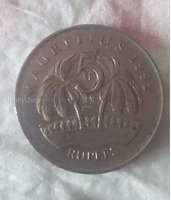 1992 Mauritius 5 Rupees Coin - Image 2