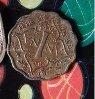 1910 British India 1/4 Anna Coin