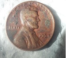 1964 D Lincoln Wheat Penny - United States One Cent Coin