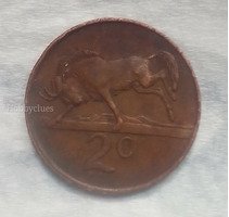 1951 South African 2 Cents Coin