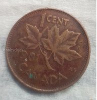 1991 Canada 1 Cent Coin - Queen Elizabeth II