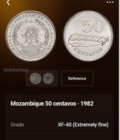 Mozambique 50 Centavos Coin 1982 - XF-40 Extremely Fine