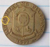 1972 Philippines 50 Sentimos Coin Featuring Marcelo H. del Pilar