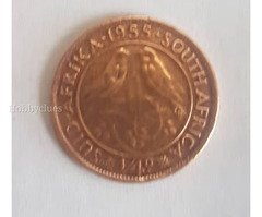 1955 South African Penny Coin with Elizabeth II - Image 2