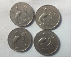 Set of 4 Vintage South African 5 Cent Coins (1970-1973) - Image 2