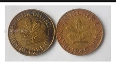 Two German 10 Pfennig Coins from 1949 and 1981