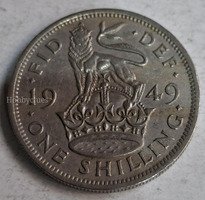 1949 British One Shilling Coin - King George VI