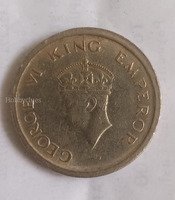 1947 India One Rupee Coin - King George VI