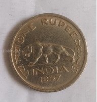 1947 India One Rupee Coin - King George VI - Image 2
