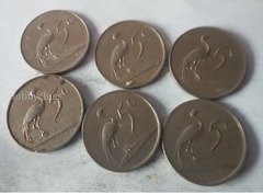 Set of 6 South African 5 Cent Coins from 1982 - Image 2