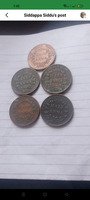 Collection of Vintage Half Anna Coins and Old Indian Coins