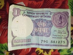 Vintage Indian One Rupee Banknote