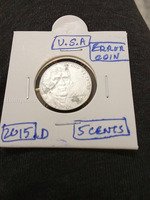 2015-D USA 5 Cents Jefferson Nickel Error Coin