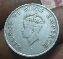 1946 India Half Rupee Coin Featuring George VI