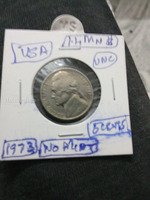 1973 USA 5 Cents Coin - No Alterations, UNC Condition