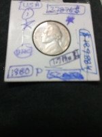 1980 P USA Jefferson Nickel Coin