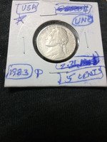 1983 P USA 5 Cents Jefferson Nickel Coin