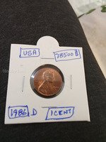 1986-D USA 1 Cent Penny Coin