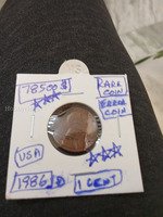 1986-D USA 1 Cent Rare Error Coin