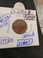 1993 D USA Lincoln Cent Error Coin