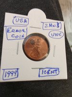 1999 USA 1 Cent Error Coin - UNC