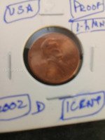 2002-D USA Lincoln Cent Proof Coin