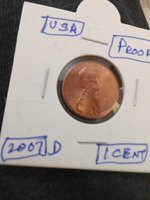 2007 D USA Lincoln Penny One Cent Coin