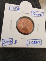 2008-D USA Proof Lincoln Penny 1 Cent Coin