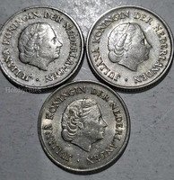 Set of 3 Dutch 25 Cent Coins Featuring Juliana, 1951, 1955, 1965 - Image 2